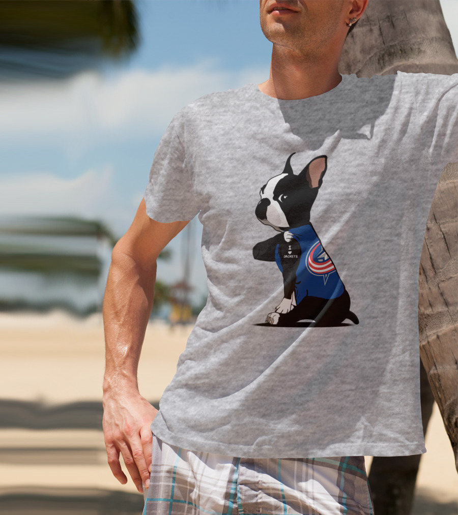 Columbus Blue Jackets Bulldog I Love Jackets T-Shirt