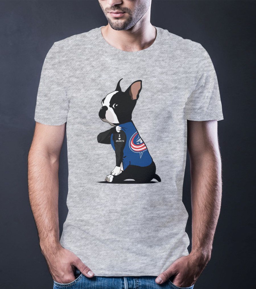 Columbus Blue Jackets Bulldog I Love Jackets T-Shirt