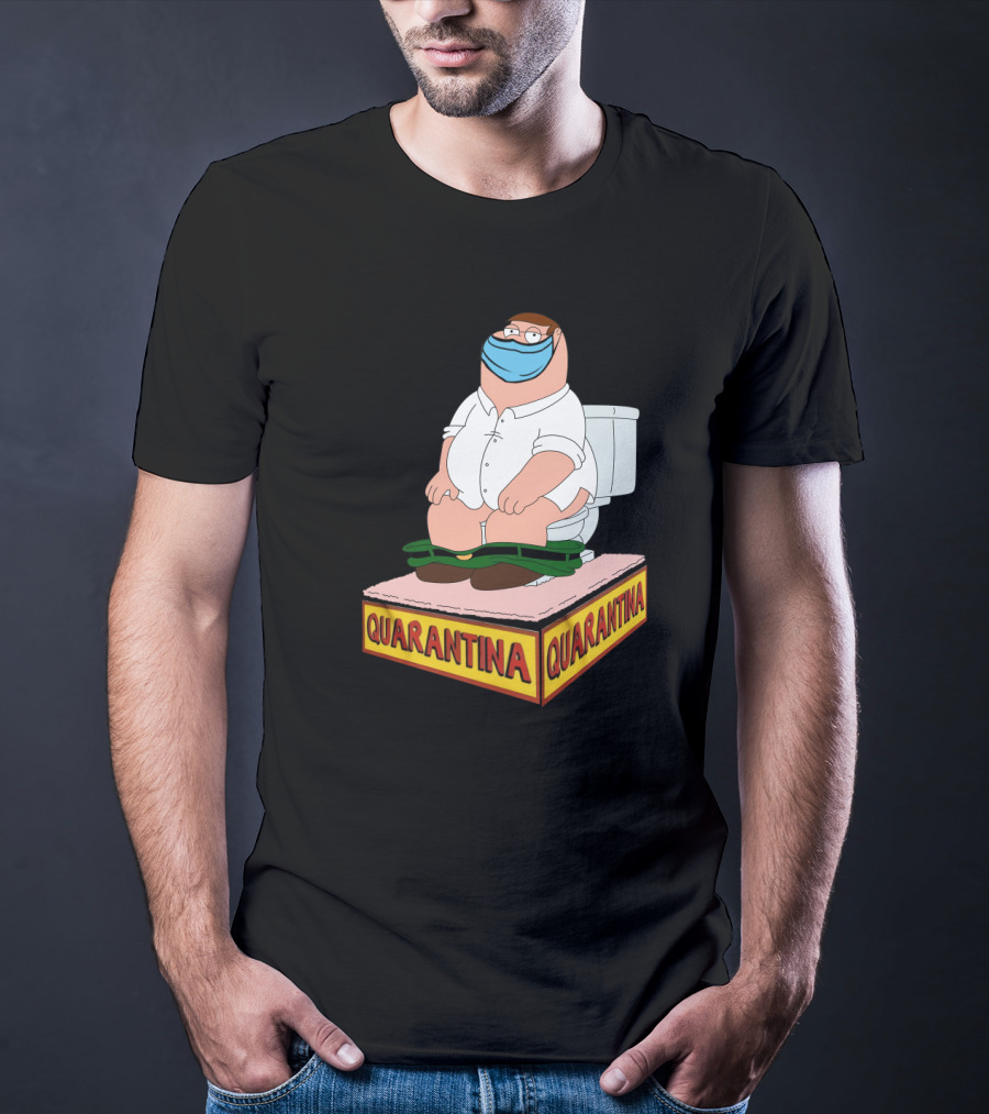 Peter Griffin Quarantina Mask Toilet T-Shirt