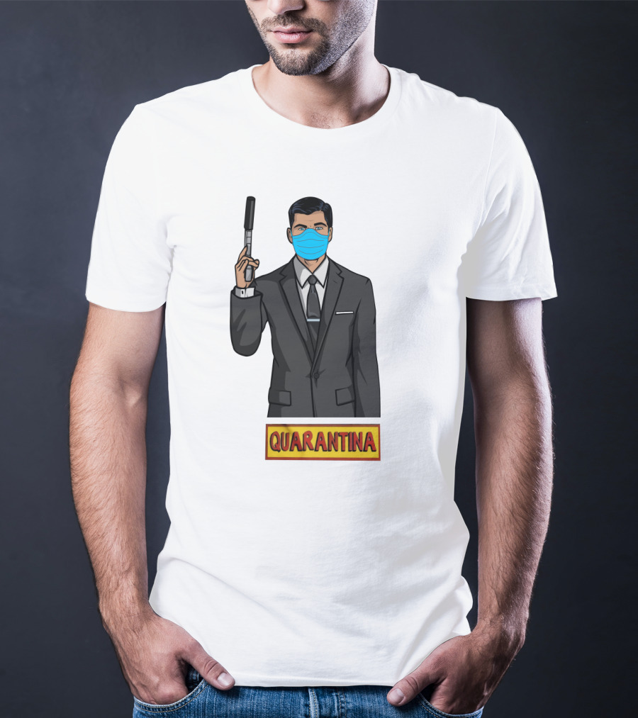 Archer Quarantina Masked Suit Man With Gun T-Shirt