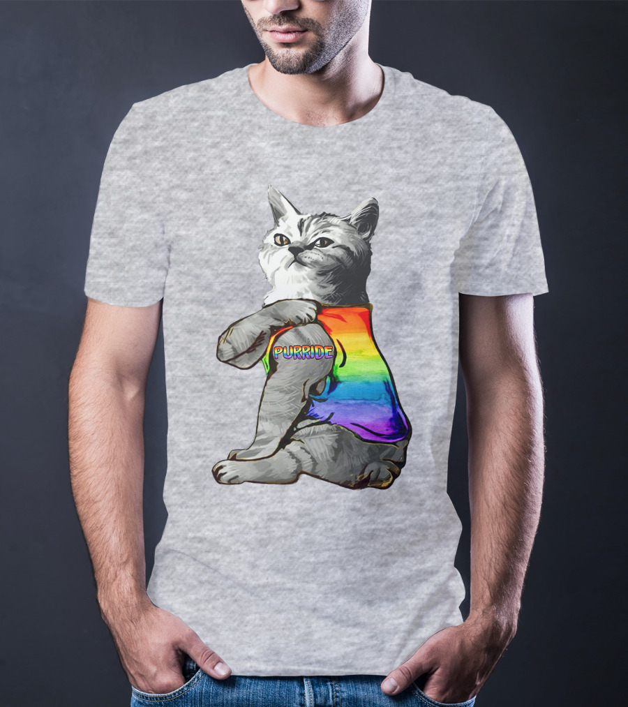 Purride Cat In Rainbow Colors T-Shirt
