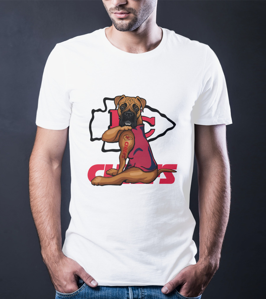 Kc Chiefs Boxer Tattoo Nfl Fan Dog T-Shirt