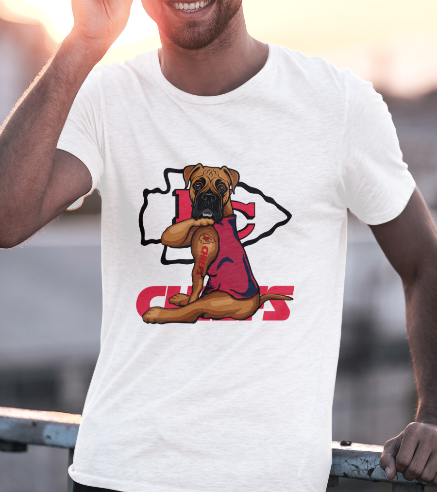 Kc Chiefs Boxer Tattoo Nfl Fan Dog T-Shirt