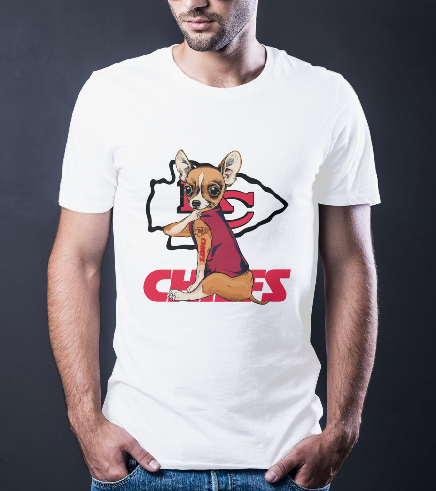 Chihuahua Chiefs Nfl Football Fan Team Spirit T-Shirt