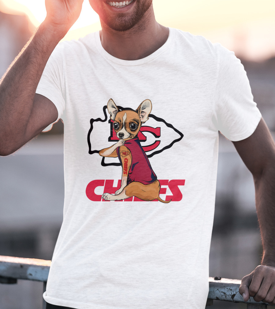 Chihuahua Chiefs Nfl Football Fan Team Spirit T-Shirt