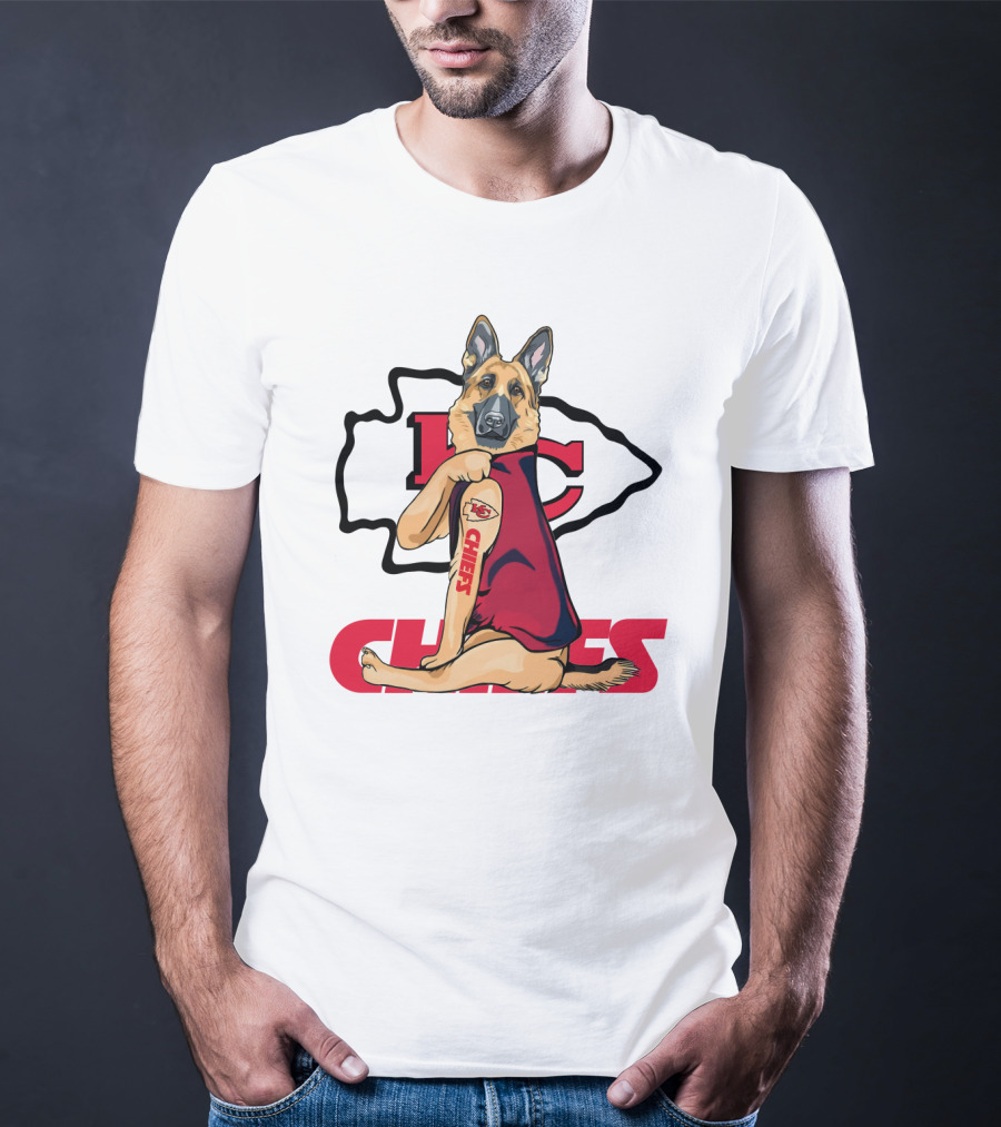 KC Chiefs German Shepherd Fan T-Shirt