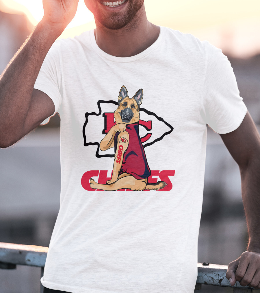 KC Chiefs German Shepherd Fan T-Shirt