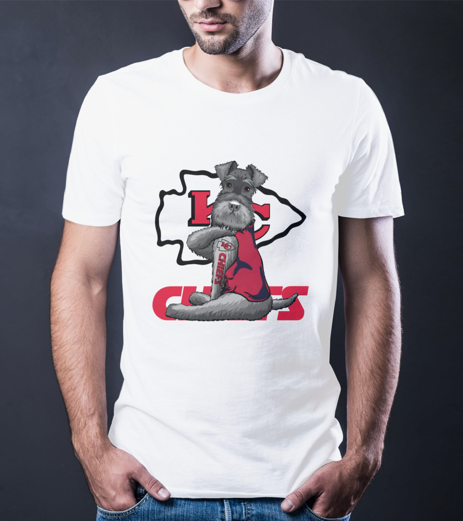 Schnauzer Chiefs KC Logo Dog T-Shirt