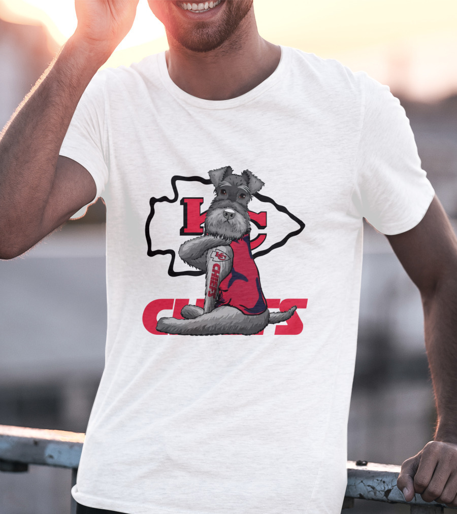 Schnauzer Chiefs KC Logo Dog T-Shirt