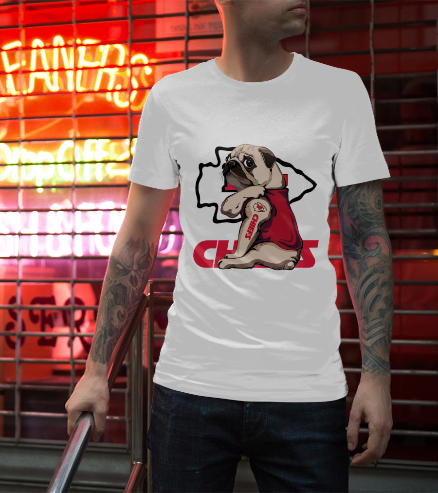 Kansas City Chiefs Pug Tattoo Fan Nfl Football T-Shirt