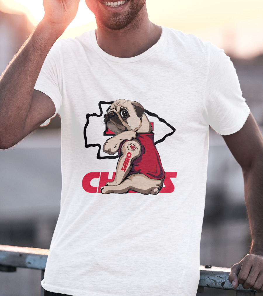 Kansas City Chiefs Pug Tattoo Fan Nfl Football T-Shirt