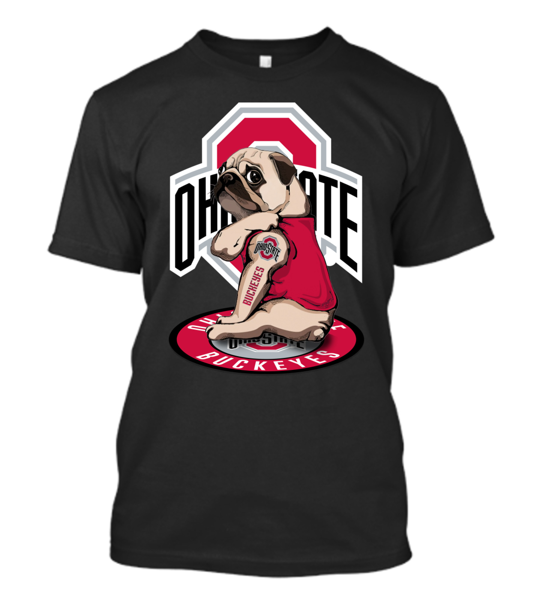 Ohio State Buckeyes Pug T-Shirt