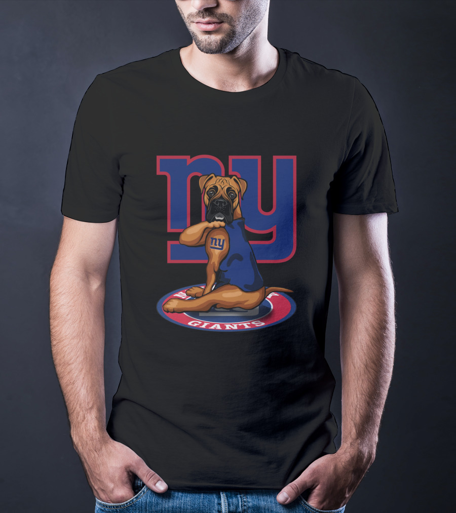 Ny Giants Boxer Dog T-Shirt