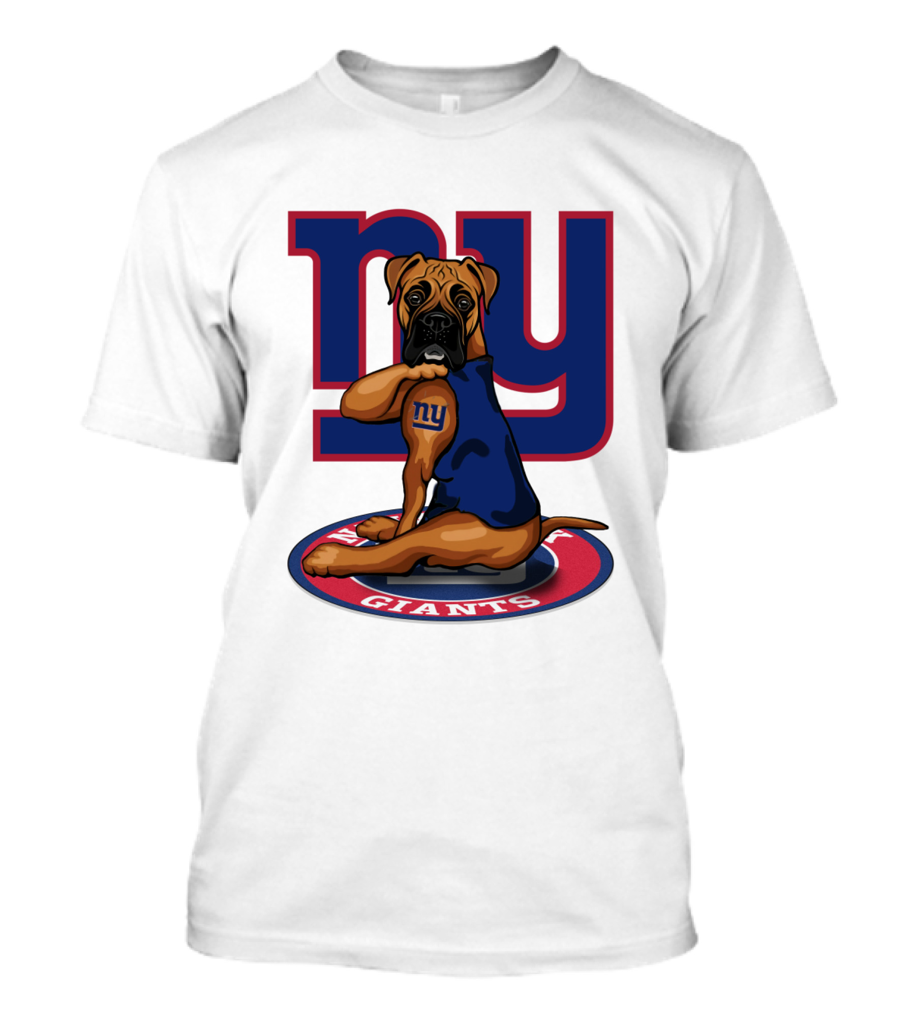 NY Giants Boxer Dog T-Shirt
