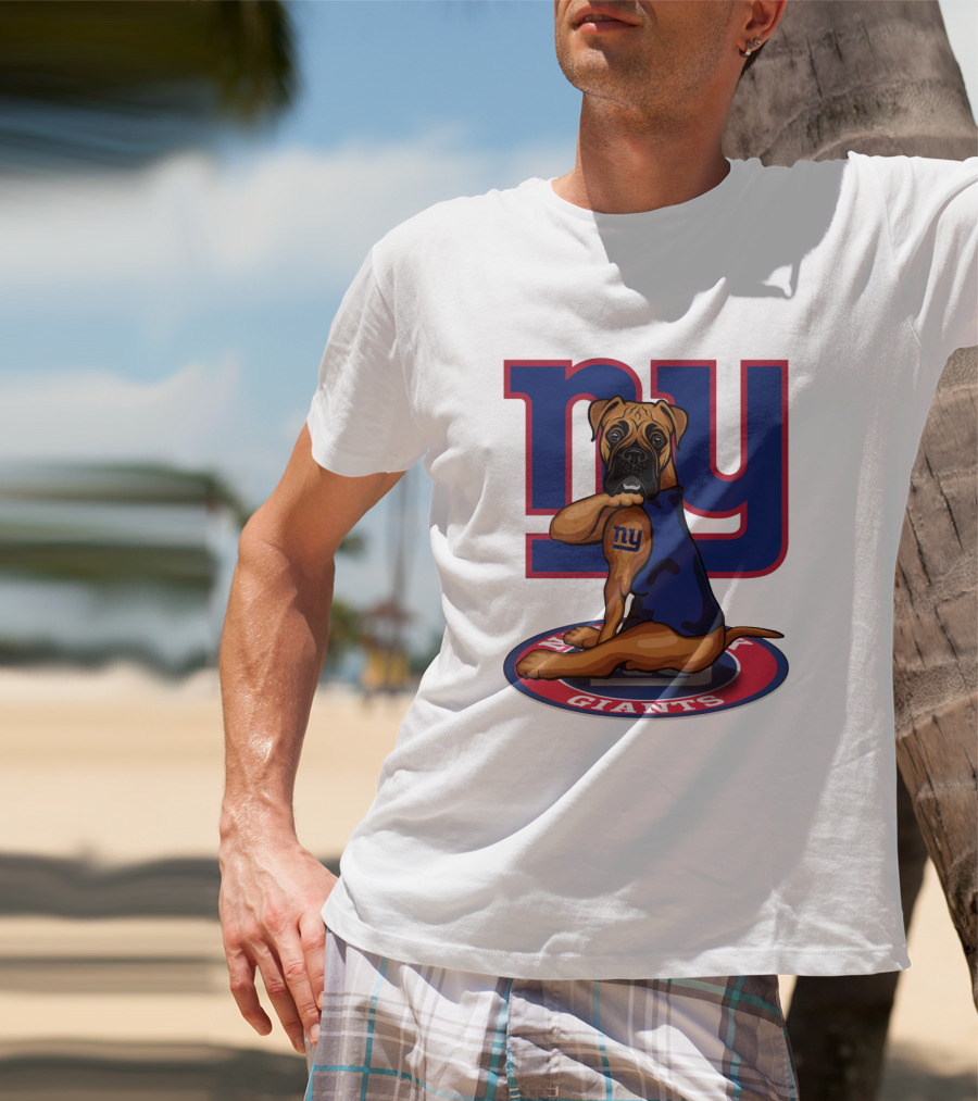 NY Giants Boxer Dog T-Shirt