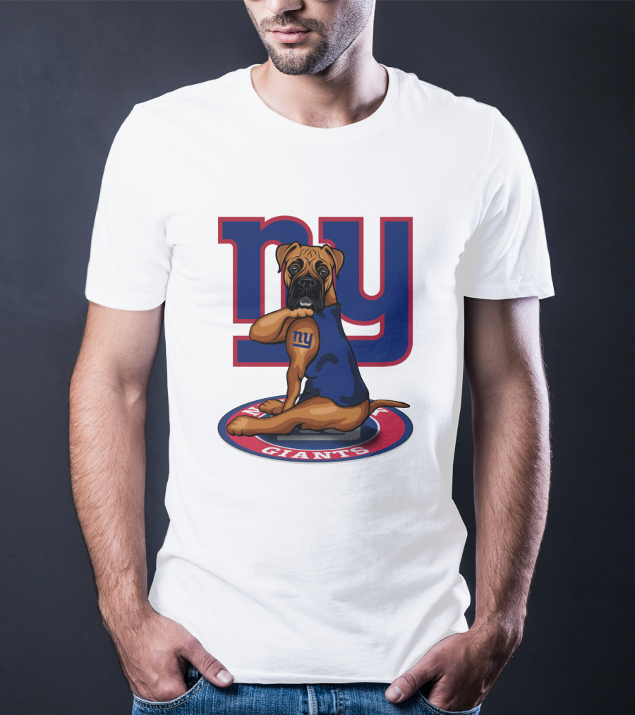 NY Giants Boxer Dog T-Shirt