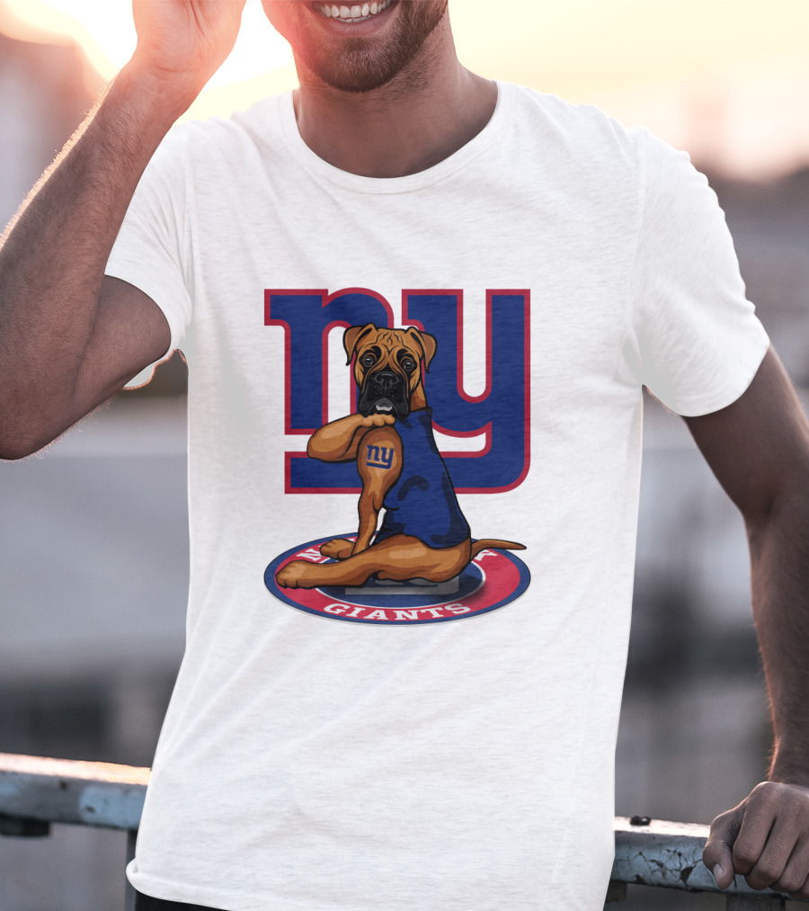 NY Giants Boxer Dog T-Shirt