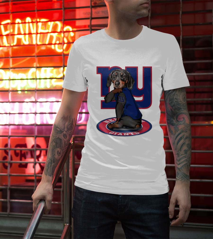 New York Giants Dachshunds NFL Team T-Shirt