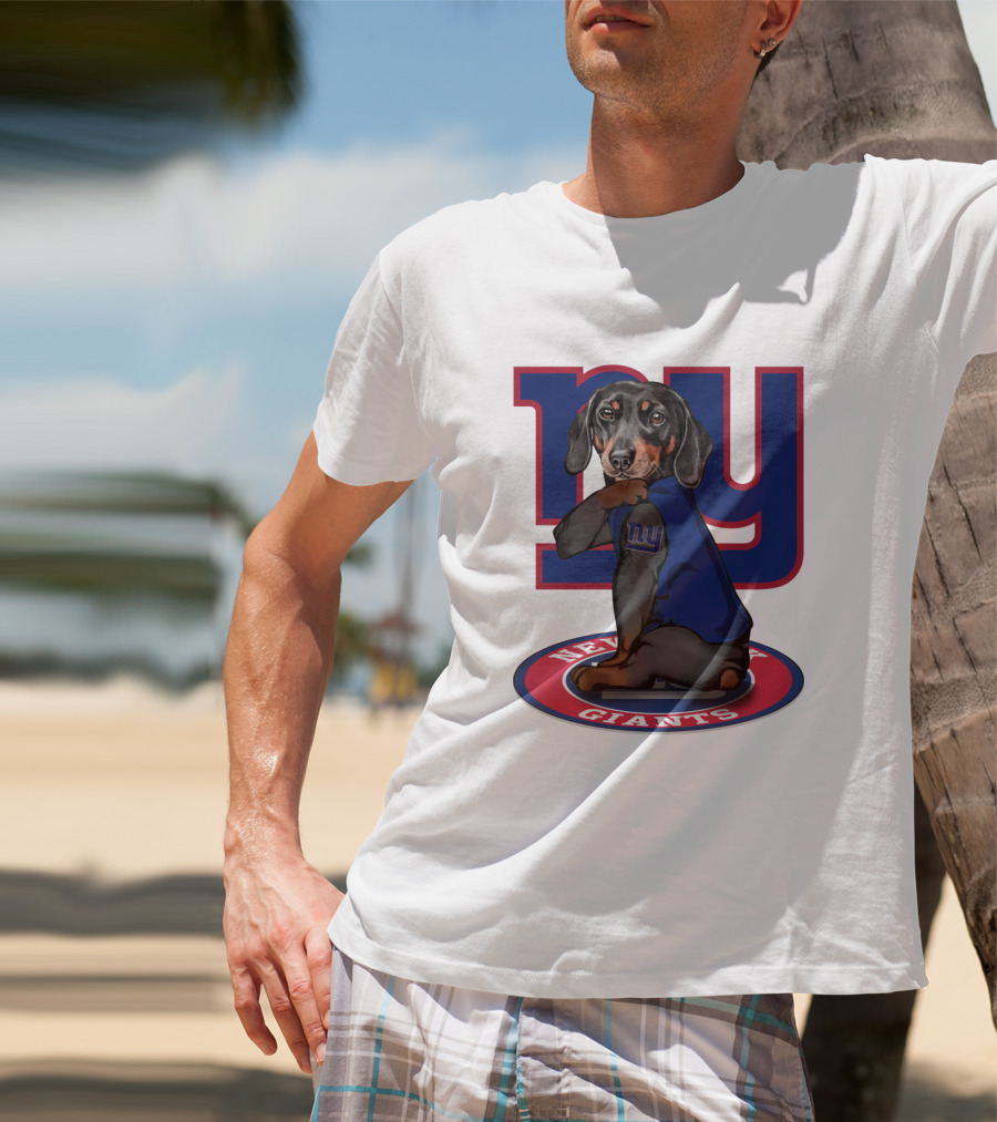 New York Giants Dachshunds NFL Team T-Shirt