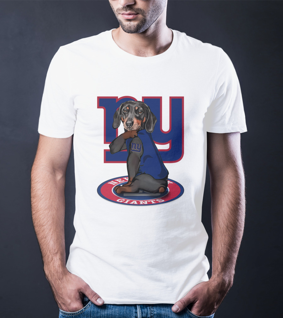 New York Giants Dachshunds NFL Team T-Shirt
