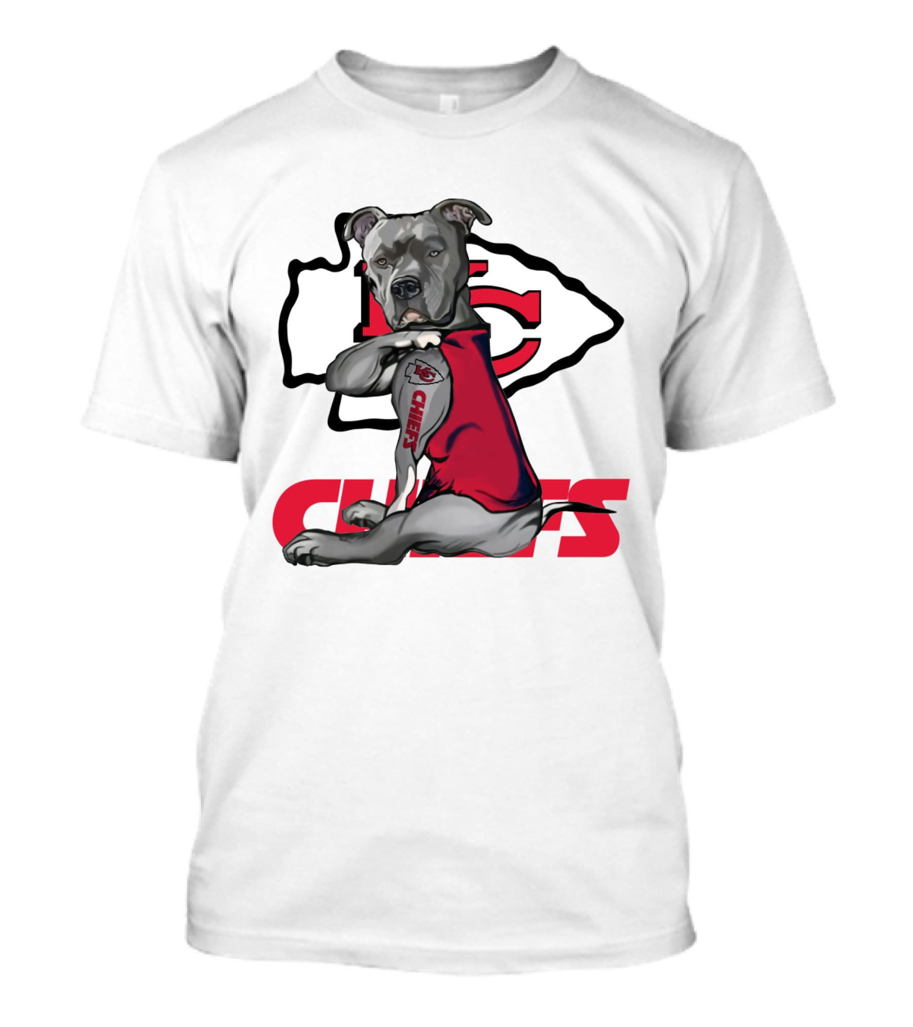 Pitbull Chiefs Nfl Kc Tattoo T-Shirt