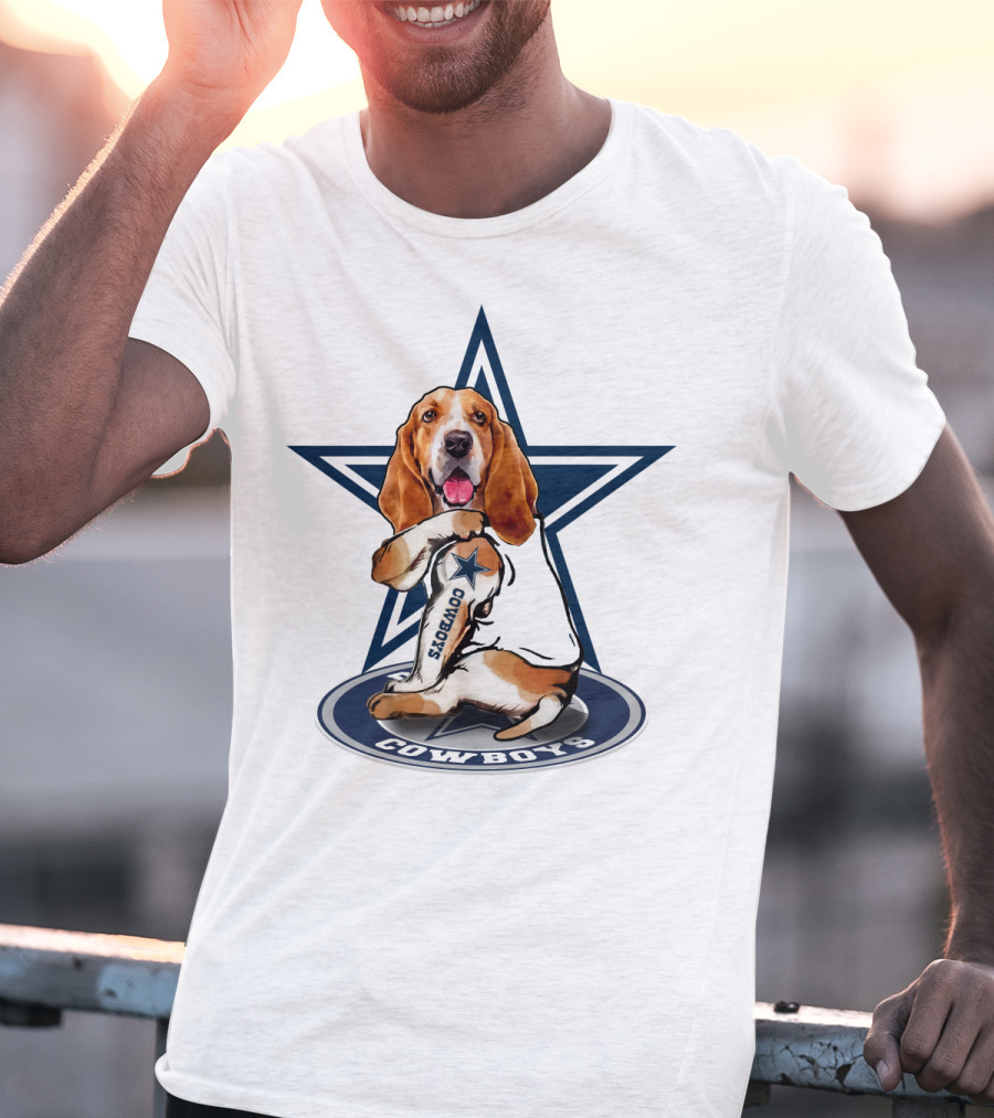 Cowboys Basset Hound With Star T-Shirt