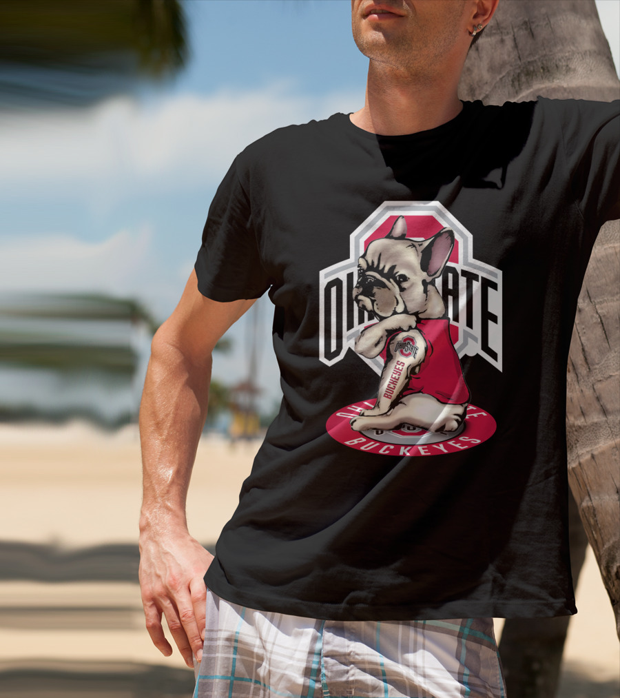 Ohio State Buckeyes French Bulldog T-Shirt
