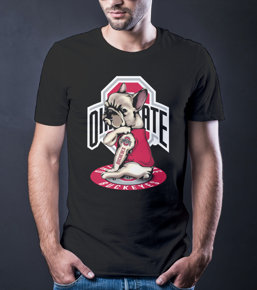 Ohio State Buckeyes French Bulldog T-Shirt