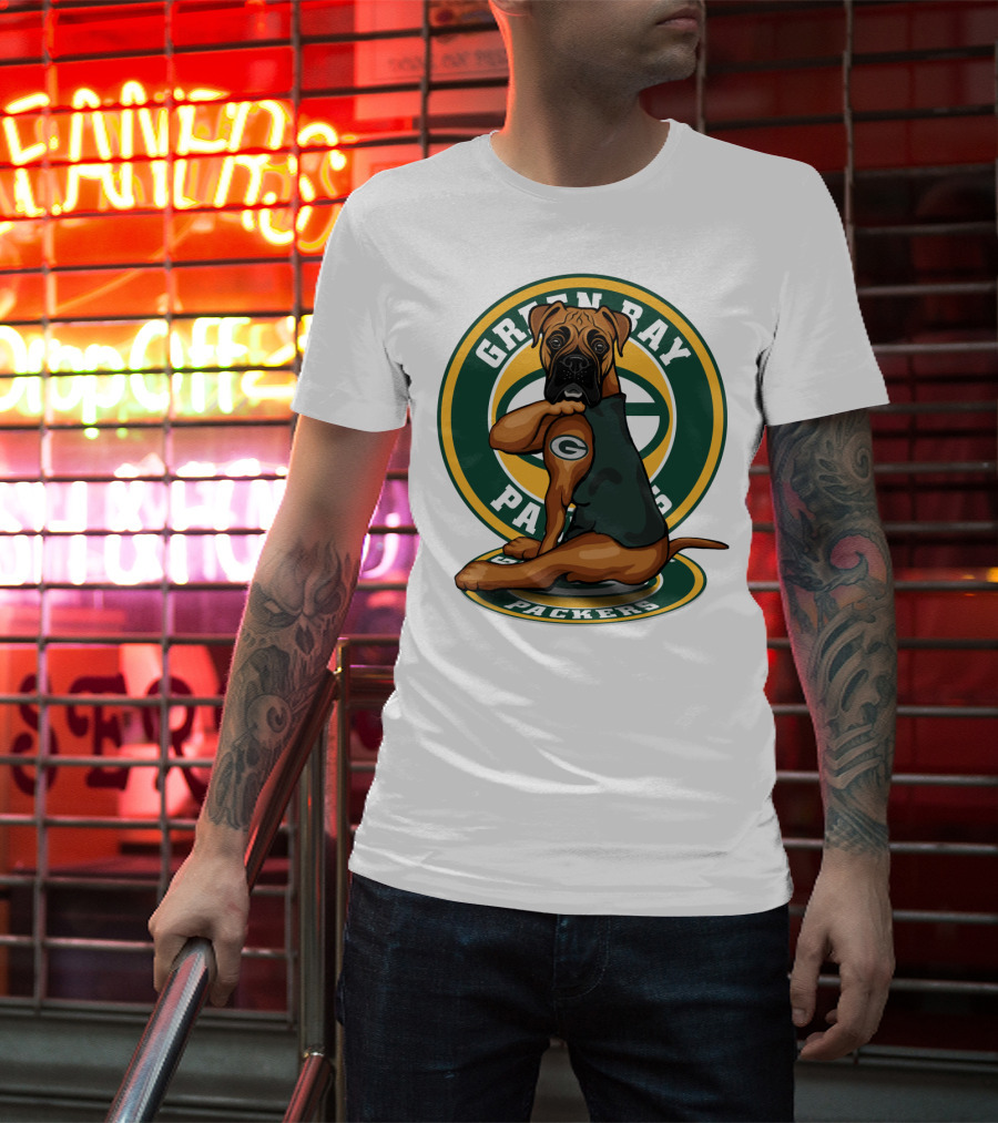 Green Bay Packers Boxer Dog T-Shirt