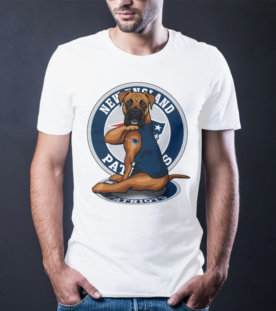 New England Patriots Boxer Dog T-Shirt