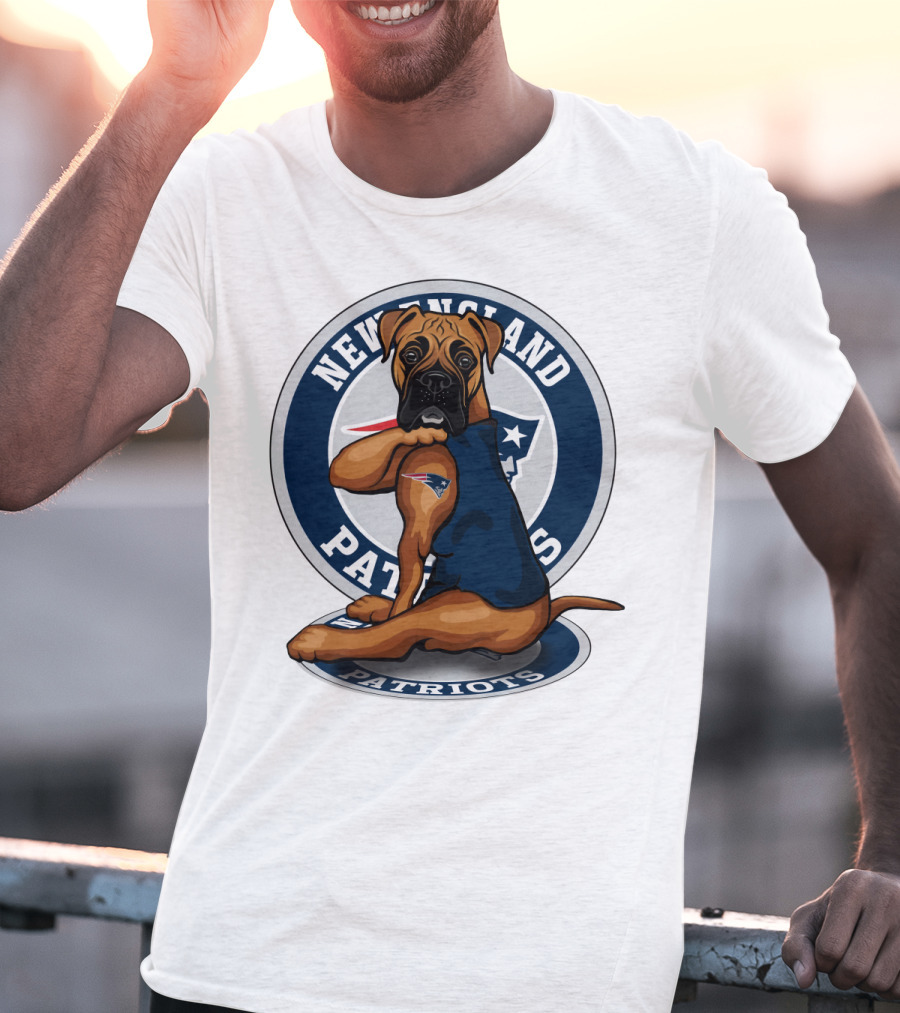 New England Patriots Boxer Dog T-Shirt