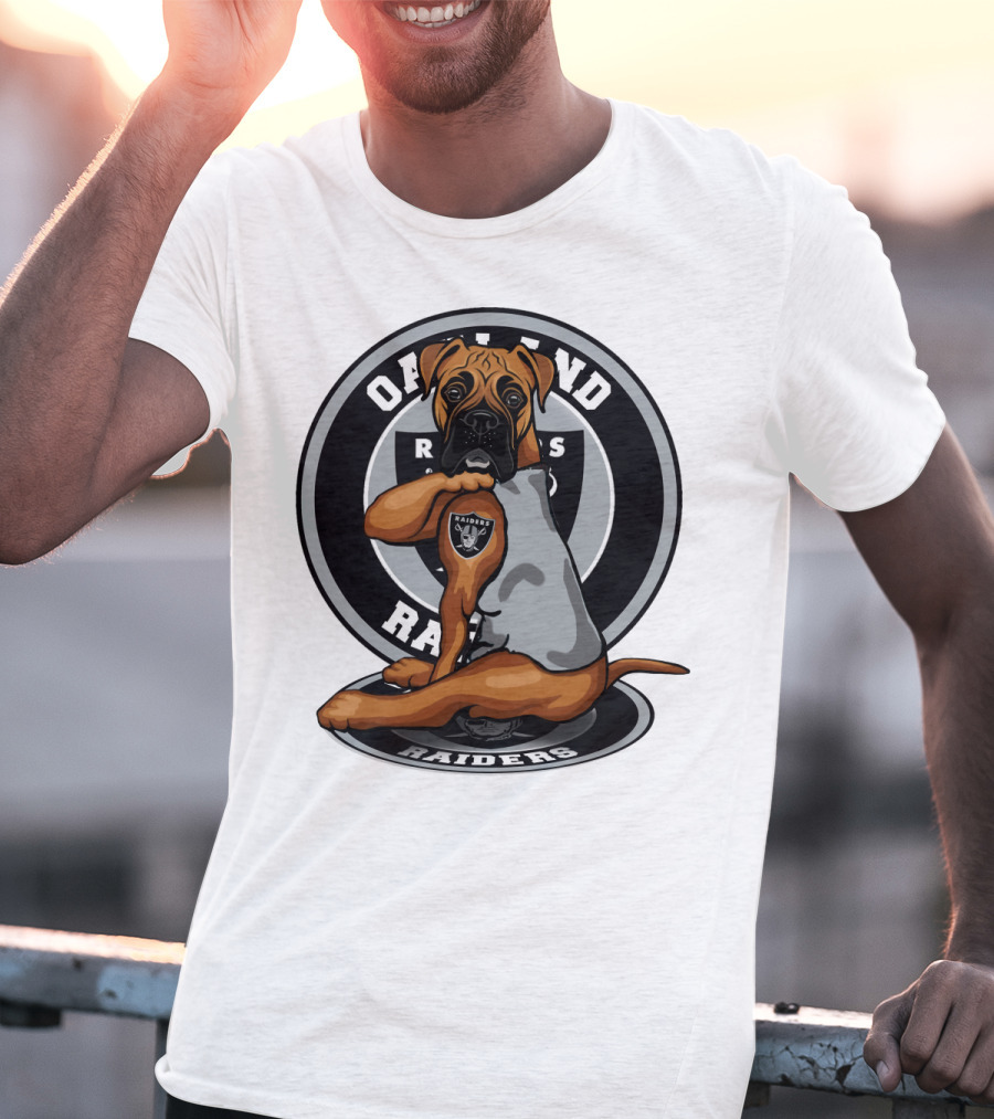 Oakland Raiders Boxer Dog T-Shirt