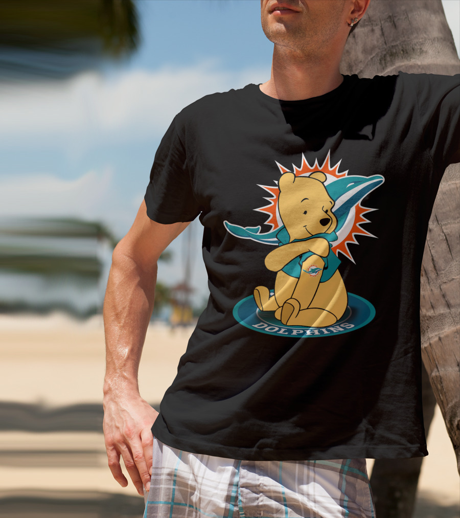 Pooh Dolphins Miami Football Fan Crossover T-Shirt