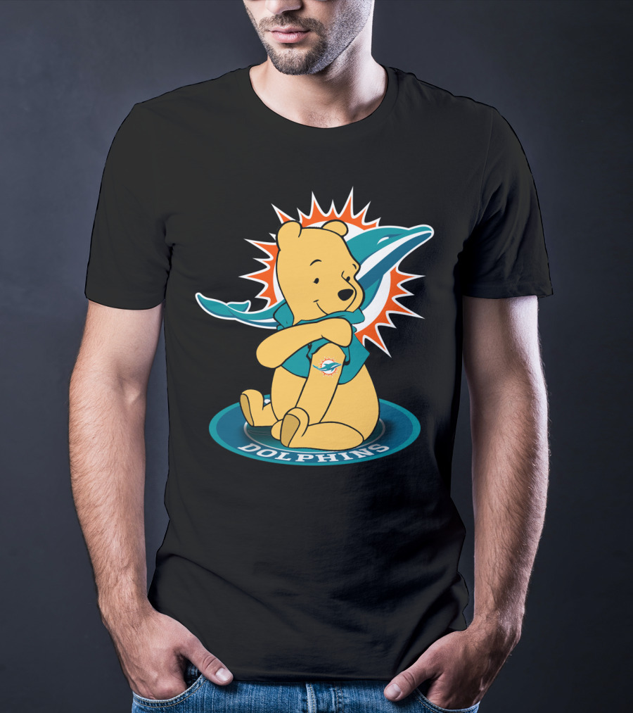 Pooh Dolphins Miami Football Fan Crossover T-Shirt