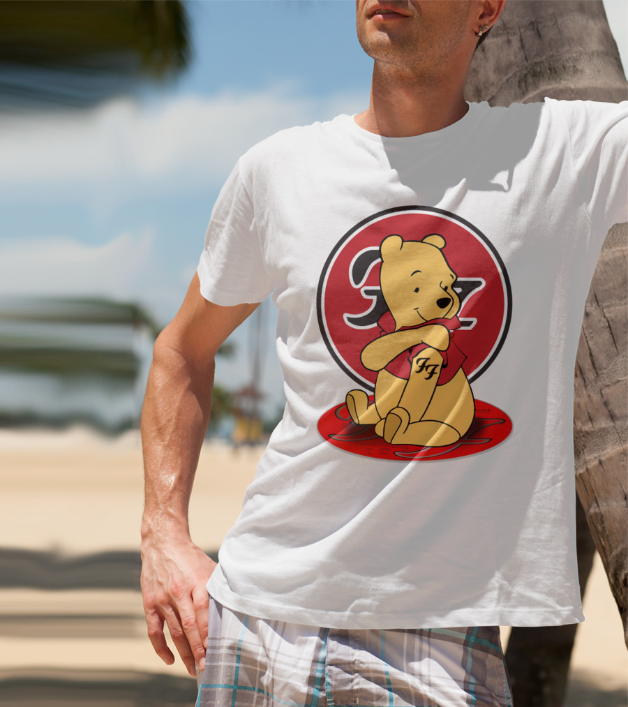 Pooh Bear Foo Fighters Logo Crossover T-Shirt