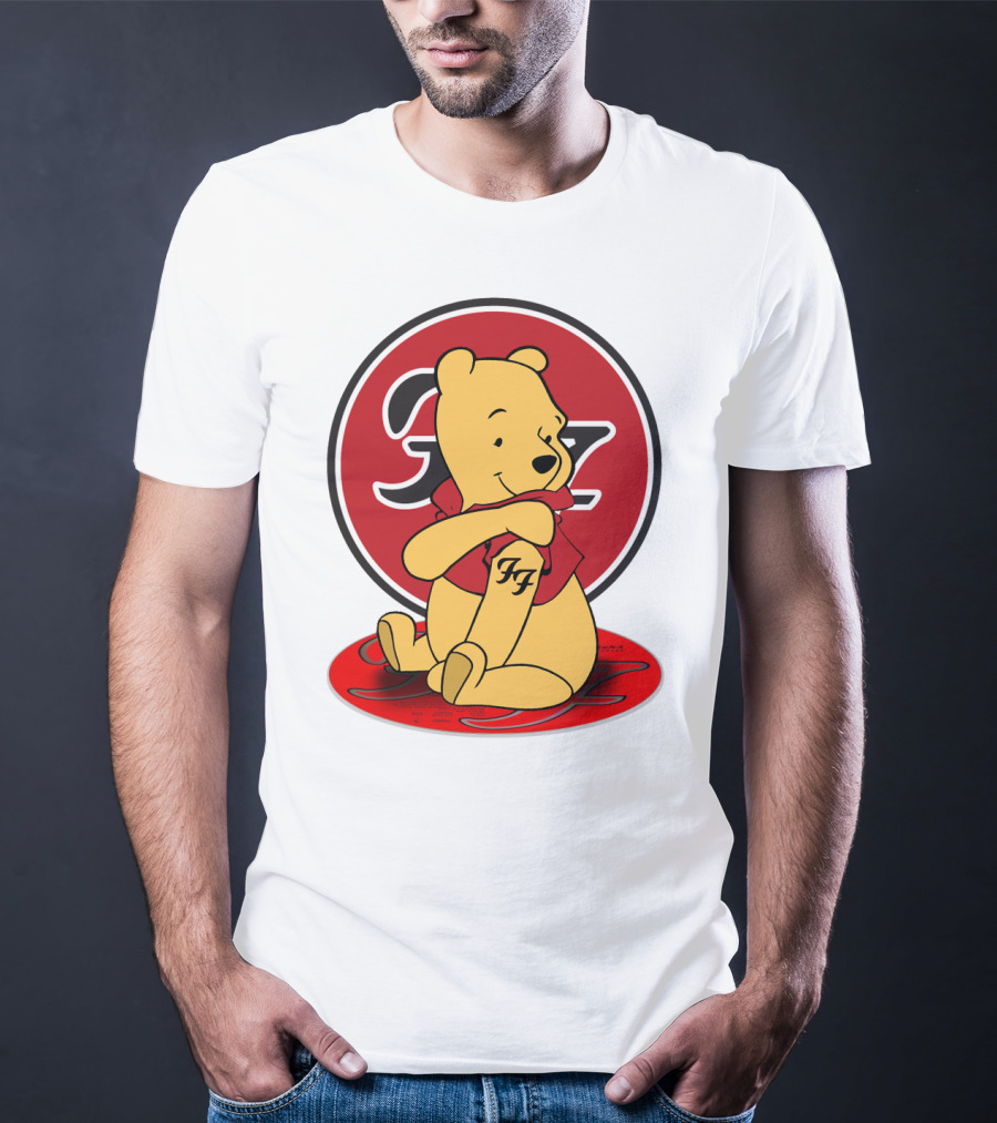 Pooh Bear Foo Fighters Logo Crossover T-Shirt