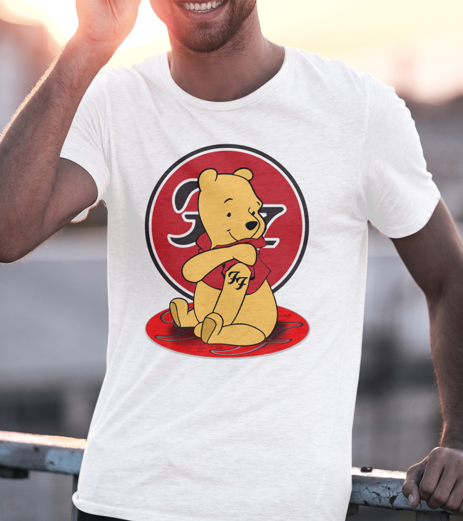 Pooh Bear Foo Fighters Logo Crossover T-Shirt