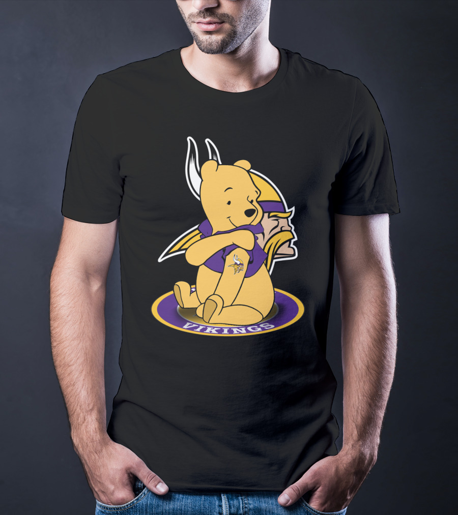 Vikings Pooh Bear Crossover Minnesota Football Fan T-Shirt