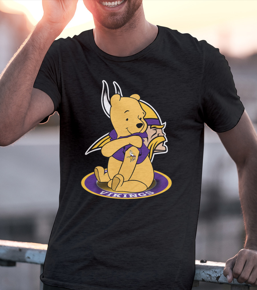 Vikings Pooh Bear Crossover Minnesota Football Fan T-Shirt