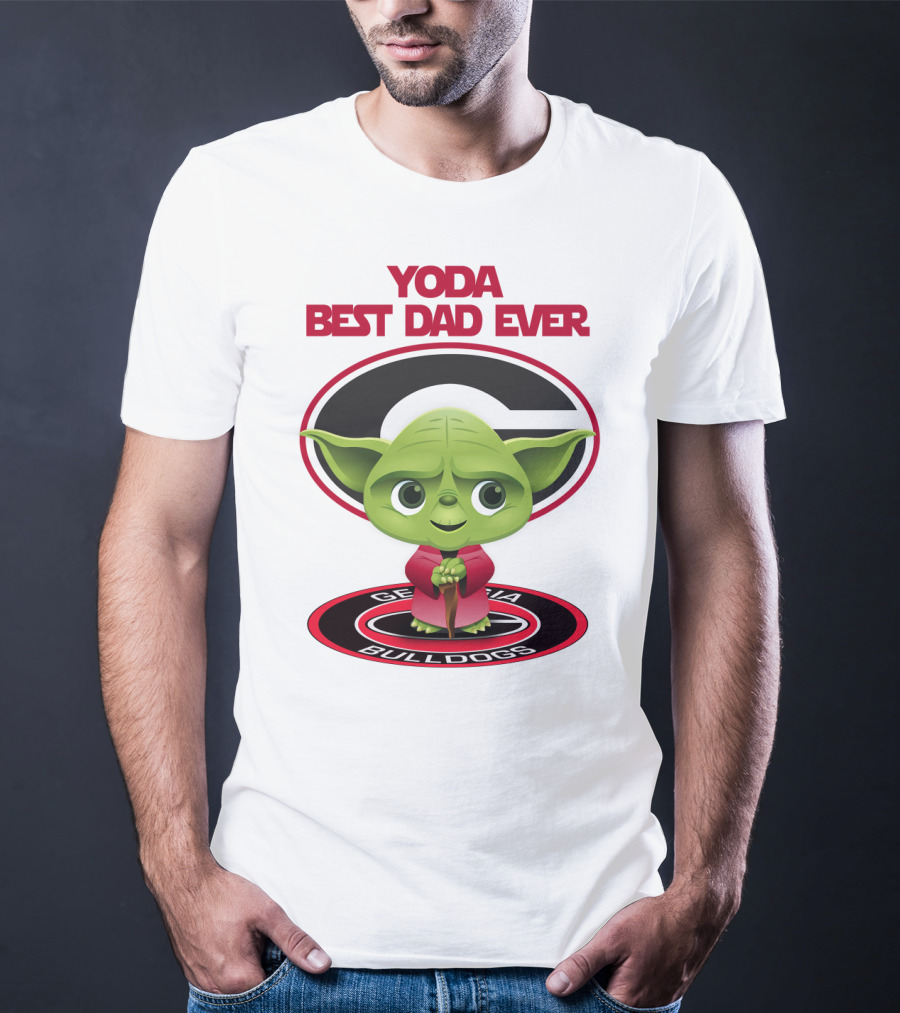 Yoda Best Dad Ever Georgia Bulldogs T-Shirt