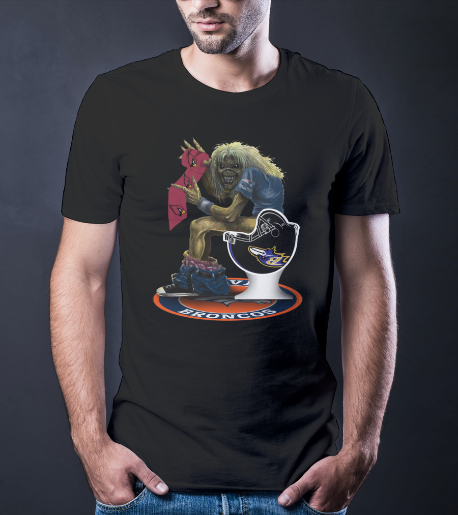 Broncos And Cardinals Crossover With Iconic Metal Mascot T-Shirt