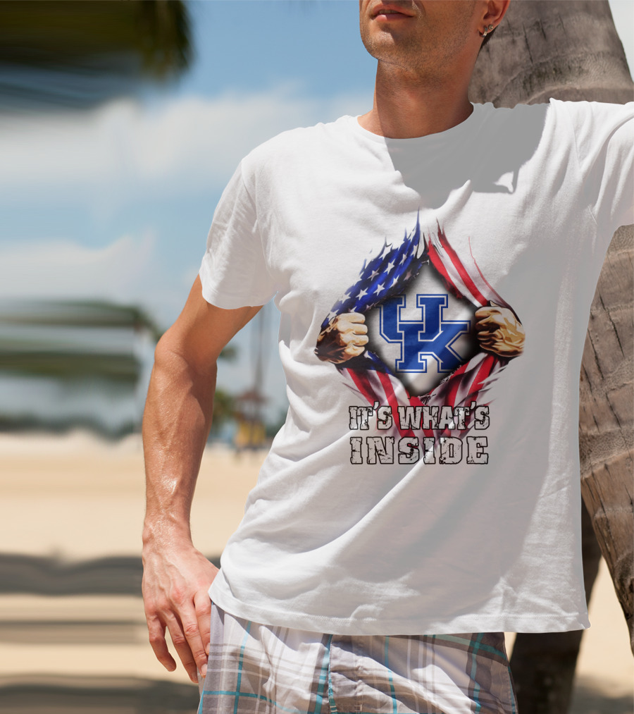 Uk Logo American Flag It's What's Inside T-Shirt