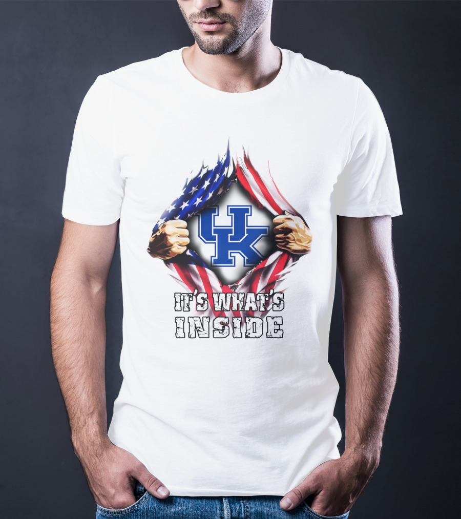 Uk Logo American Flag It's What's Inside T-Shirt