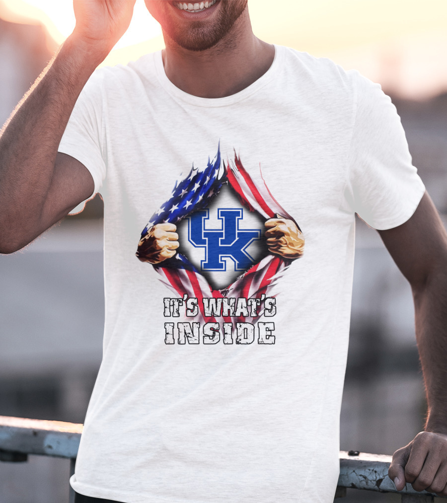 Uk Logo American Flag It's What's Inside T-Shirt