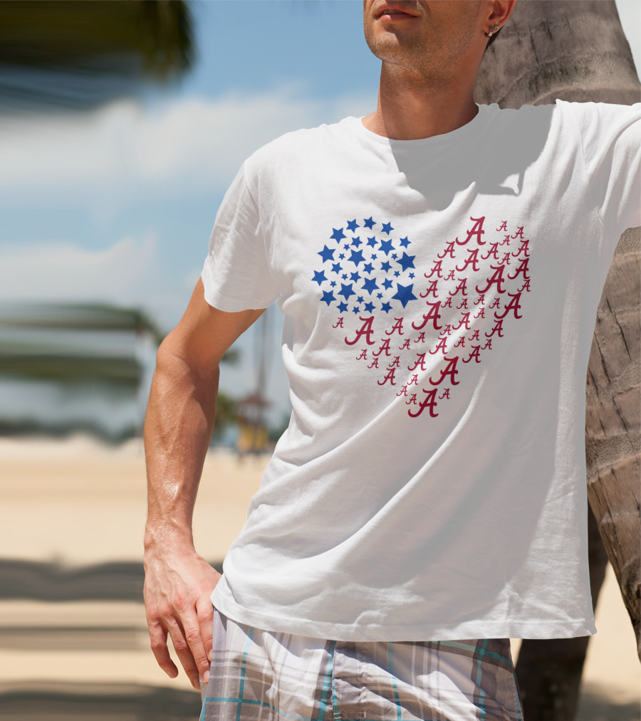 Heartflag Alabama Stars Red Blue T-Shirt