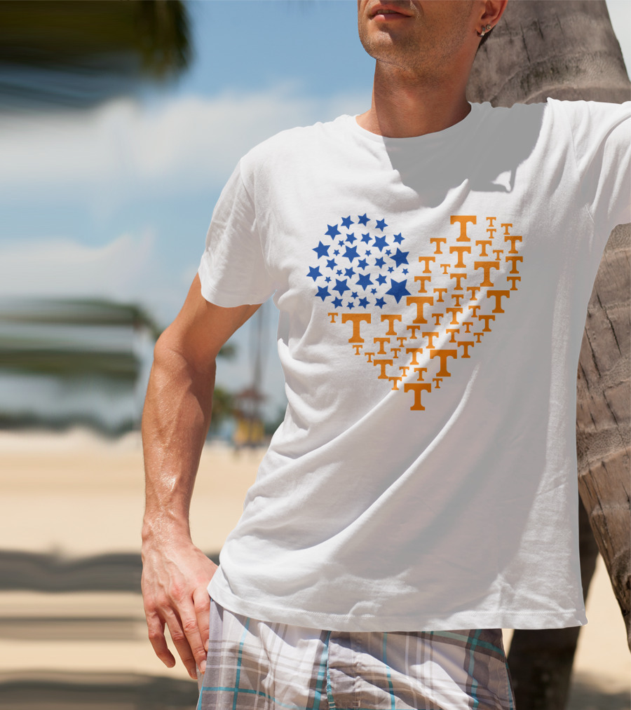 Heartflag Tennessee Volunteers Ncaa Stars T T-Shirt