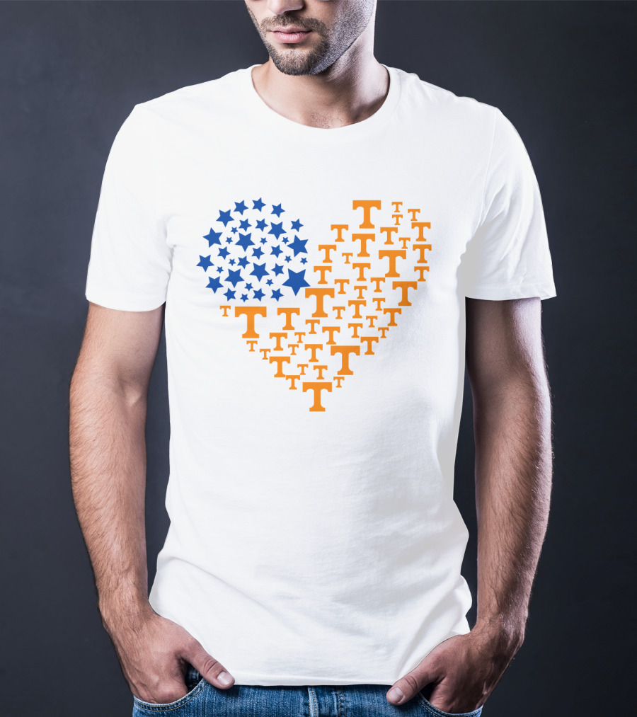Heartflag Tennessee Volunteers Ncaa Stars T T-Shirt