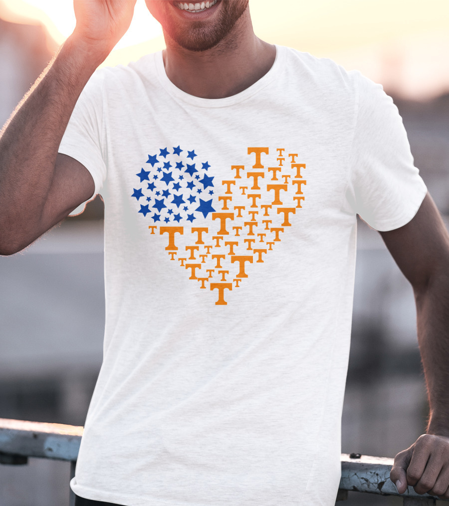 Heartflag Tennessee Volunteers Ncaa Stars T T-Shirt