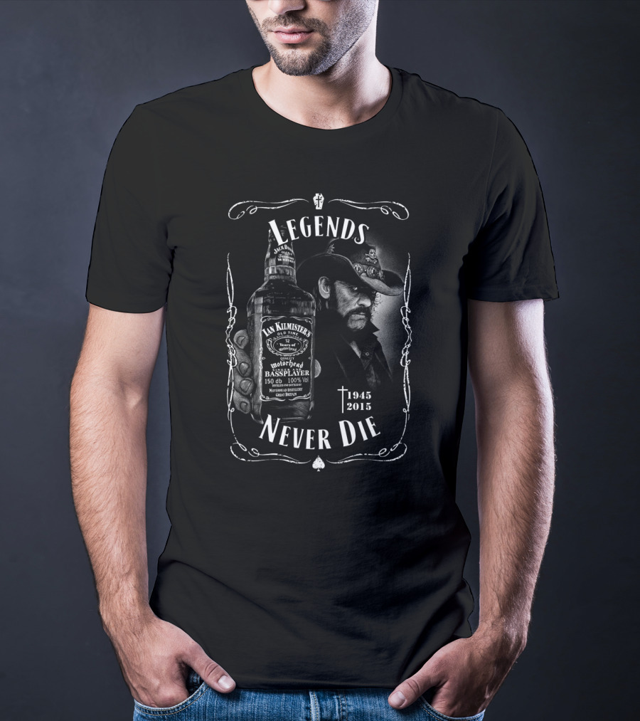 Legends Never Die 1945 2015 Motorhead Ian Kilmister Bass Player T-Shirt