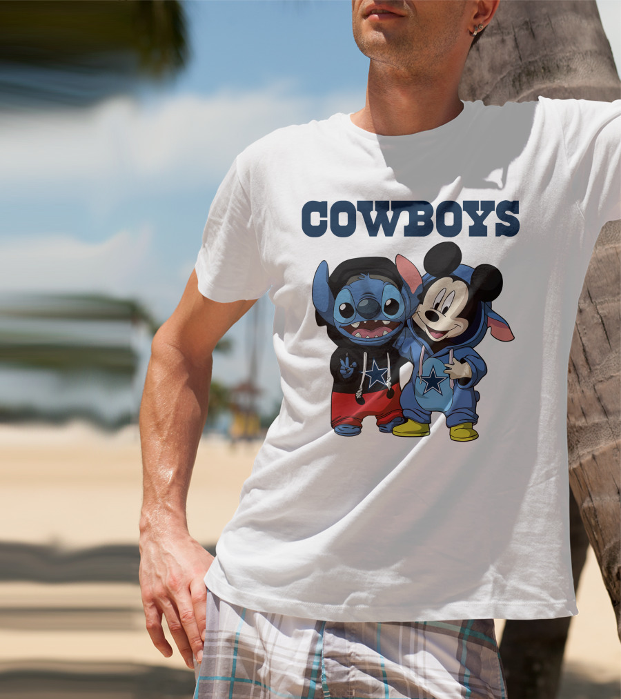 Cowboys Disney Stitch Mickey T-Shirt